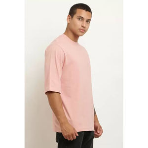 T-shirt décontracté pour homme à manches courtes, col rond, 100% coton, coupe ample, personnalisable, lourd, respirant, écologique - Product Image 4