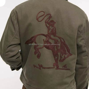 Wholesale Custom Embroidered Men's Fashion Heavyweight 100% Cotton Casual Vintage Washed <b>Work</b> Wear <b>Canvas</b> <b>Jacket</b> - Product Image 6