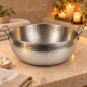 DIVRIS - Tazón de Pedicura Moderno de Acero Inoxidable Plateado de Primera Calidad, Tazón para Spa de Pies Hecho a Mano, Drenaje sin Tuberías, Salón de Belleza, Bienestar - Product Image 5
