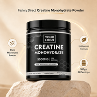 Créatine monohydrate pure en poudre 300g, complément pré-entraînement pour la musculation, la force, la récupération et l'énergie, étiquette privée OEM