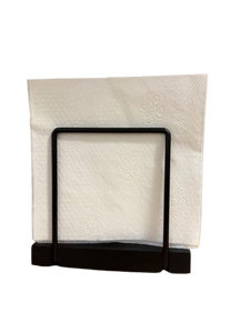 Porte-mouchoirs en bois avec cadre métallique – Panier à serviettes en bois et en fer pour comptoir de salle de bain, salle d'eau et table à manger - Product Image 5