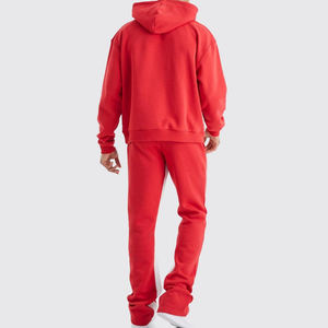 Nuevo Conjunto Deportivo de Entrenamiento y Jogging, 100% Algodón, Corte Regular, Tallas Grandes, Estampado, Pantalones Deportivos con Bordado Apilado y Sudadera con Capucha - Product Image 2