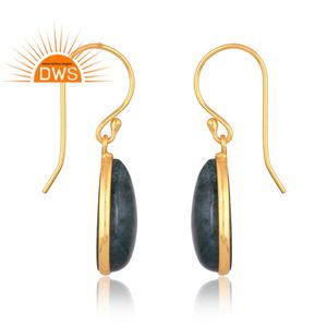 ต่างหูอัญมณีมอสอาเกตชุบทอง18K แบบใหม่ได้รับความนิยมดีไซน์ใหม่ - Product Image 4