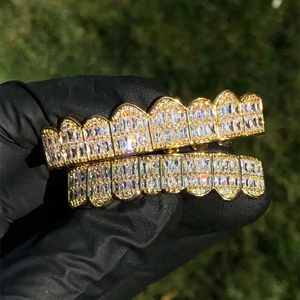 10K 14K 18K Vvs Moissanite Grillz Custom Gold Teeth Grillz With Round Brilliant Cut Hip Hop Jewelry Grilliz for Men Women - Product Image 2