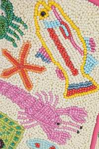 Sac fourre-tout personnalisé en verre perlé pour cadeau de demoiselle d'honneur de mariage, motif floral bleu, certifié autre artisanat MS - Product Image 3