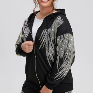 Sudadera con Capucha Personalizada 100% Algodón, Invierno, Impresión Digital, Felpa, para Hombre, Corte Regular, Diseño con Diamantes de Imitación, Secado Rápido - Product Image 6