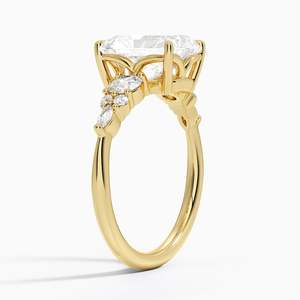 Bagues de fiançailles en diamant taille radiant, style Art Déco vintage, or jaune 14 carats, bagues de mariée tendance cette saison 2026 - Product Image 2