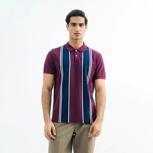 Breathable Printed Casual Men's Shirt Knitted 100% Cotton Quick Dry Anti-shrink Solid Color Short Sleeve Golf Huzaifa Products - Product Image 1