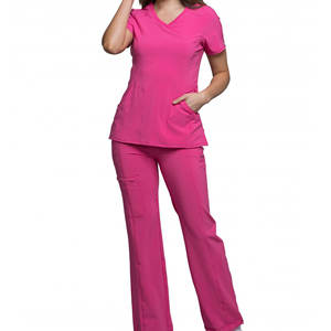 Conjunto de uniformes médicos tejidos unisex personalizados uniforme de enfermera de moda para mujer con Top y pantalones ropa de hospital estilo Jogger - Product Image 1