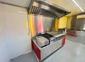 Red <b>Mobile</b> Food Truck <b>Trailer</b> Dual Axle <b>Catering</b> Vehicle with Custom Kitchen Setup Rust Resistant for Snack & Beer Service - Product Image 5