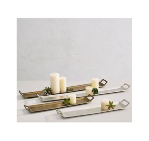 Juego de 2 bandejas de aluminio para servir alimentos, bandeja para servir té y café de Color Dorado de la más alta calidad para accesorios de mesa - Product Image 5