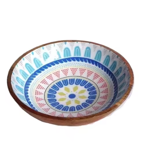 Cuencos de madera de forma redondeada para servir, servidor de alimentos para bodas, catering y cantinas con acabado esmaltado, cuencos decorativos para servir en MOQ bajo - Product Image 4