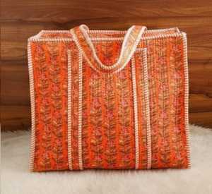 100% Cotton Quilted <b>Tote</b> Handbags for Women Fashionable Embroidered <b>Zip</b> Closure Shopping Grocery Shoulder Bags Water Proof Lady - Product Image 2
