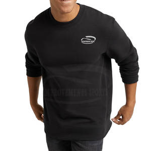 Sweatshirts noirs confortables pour hommes 100% coton Vêtements décontractés légers pour la saison hivernale - Product Image 1