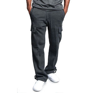 Fabricante de ropa Logotipo personalizado Pantalones de chándal en blanco Jogger Running Baggy Casual Pierna recta Pantalones de hombre lavados de algodón ancho - Product Image 1