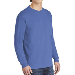 เสื้อยืดแขนยาวพิมพ์ลาย DTG สำหรับผู้ชายและพิมพ์โลโก้ด้วยสีแดงเข้ม - Product Image 2