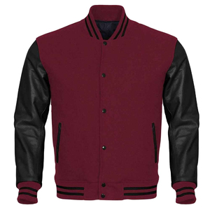 Wholesale Men's High Quality Varsity Jacket Stand New Design Winter Fashion Cotton Fleece CollegeBaseballjacket for men - Product Image 1