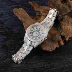 VVS Quality Men's 41mm Glass <b>Stainless</b> <b>Steel</b> Luxury Sport Watch Yellow Gold Plating ETA Quartz Movement Analog 3BAR Water - Product Image 5