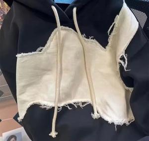 Alta calidad superior moda personalizado Vintage bordado Patchwork patrón Sudadera con capucha lavado rasgado apliques lavado ácido pesado lavado hombres Sudadera con capucha - Product Image 6