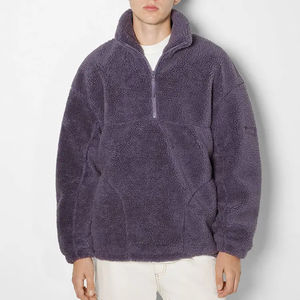 New Design Winter <b>Men's</b> <b>Sherpa</b> Fleece <b>Jacket</b> Stand Collar Front Logo Lightweight Breathable Plus Size Knitted - Product Image 1