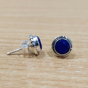 Pendientes de Lapislázuli de 2.6 Gramos, Chapados en Oro Rosa, con Engaste de Bola y Diamantes de Amatista Incrustados, para Compromiso - Product Image 1