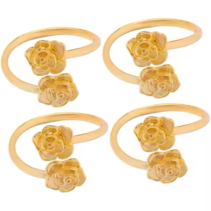 Servilleteros de diseño único para mesa de cena 2025, soporte de tejido al por mayor, decoración del hogar, anillo de oro, servilletero directo de fábrica - Product Image 5