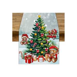 Camino de mesa de Navidad personalizado tradicional con estampado de algodón puro 100% con logotipo personalizado - Product Image 2