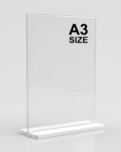 Factory Direct Premium Acrylic Display <b>Stand</b> A3/A4 | Heavy Base Clear Sign Holder | Custom Logo UV Japanese/Italian <b>Desktop</b> - Product Image 1