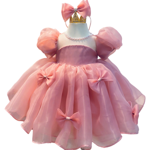 Vestido maxi de manga corta para niños de diseñador con muchas capas flotantes Estilo casual Personalizable ODM/OEM Soporte Diseño original - Product Image 1