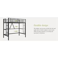 Lit superposé moderne en métal réglable HUY GIA avec bureau intégré, taille complète, garde-corps, gain de place, pour chambre d'écolier, modèle ADV-B15