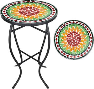 Table de mosaïque d'intérieur écologique artisanale avec un design Art Déco et un art de la tuile inspiré de la nature pour des aménagements de jardin élégants pour Diwali - Product Image 1