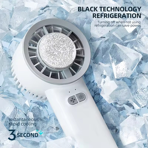 Ventilateur de climatisation portable mini USB rechargeable 3 vitesses Refroidissement instantané Refroidisseur de main Refroidissement par glace Pad de frottement par glace Faible bruit - Product Image 1