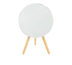 Espejo de tocador de escritorio respetuoso con el medio ambiente y organizador de bandejas, espejo de Metal Natural para el hogar, maquillaje de mesa, espejo con acabado personalizado, Base de madera - Product Image 4