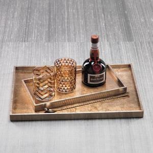 Plateau de service rond moderne en laiton écologique, finition dorée, forme et taille personnalisables, pour centre de table domestique - Product Image 1