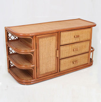 Commode TV moderne en rotin pour salon et chambre à coucher