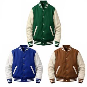 Vestes universitaires surdimensionnées pour hommes en laine avec patchs, patchwork sur le devant, broderie personnalisée, respirantes, vente en gros - Product Image 3