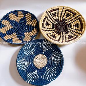 Décoration murale en jonc de mer bleu style bohème, art rustique de luxe pour la maison, fabrication vietnamienne, facile à accrocher, Amazon FBA - Product Image 6