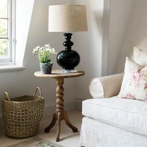 Contemporary <b>side</b> <b>table</b> with wooden surface and metal legs for mixed material modern interior arrangements - Product Image 3