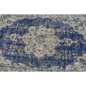 Alfombra Turca Vintage, Alfombra de 5x7.6 pies, Alfombra Azul Ikat - Product Image 4