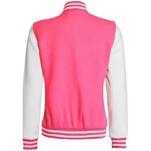 Chaqueta Bomber Universitaria para Niñas, Personalizable, Forro de Lana, Apliques de Hueso, Chaqueta Deportiva de Invierno con Letras a la Moda, de Algodón - Product Image 4