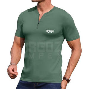 Vente en gros de chemises quart de fermeture éclair pour hommes 100% coton design de logo personnalisé de haute qualité pour la vente en ligne - Product Image 2