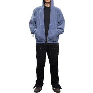 เสื้อฮู้ดไม่มีซิปสำหรับผู้ชายเสื้อฮู้ดแบบมีซิปสำหรับคาร์โก้ทำจากผ้าเฟรนซ์เทอร์รี่ใส่ได้ทั้งชายและ500Gsm มีสไตล์100% ผลิต - Product Image 4