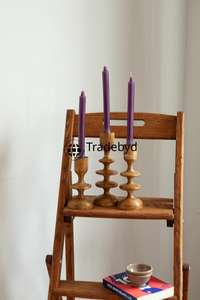 Candelabro Rústico de Madera Hecho a Mano, Soporte Decorativo de Primera Calidad para un Ambiente Cálido y Acogedor en el Hogar, Tradebyd - Product Image 6