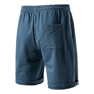 Short de sport d'été pour hommes, pantalon de sport d'été en coton avec taille élastique, vêtements anti-rides imprimés solides pour la course à pied - Product Image 2