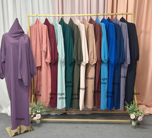 Abaya de qualité supérieure, fabrication OEM personnalisée, vente chaude, design d'abaya, usage quotidien, Nida uni, jilbab abaya pour femmes avec hijab intégré - Product Image 5