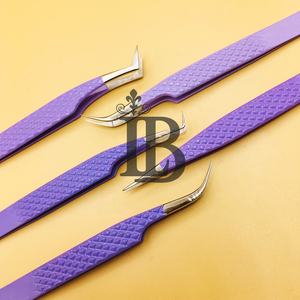 Nouvelles pinces à cils violettes, pinces à cils en vison violet, acier inoxydable, logo personnalisé, étiquette privée, pinces à cils - Product Image 3
