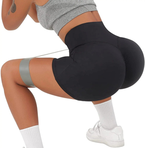 Pantalones cortos de entrenamiento de cintura para mujer, pantalones cortos de motorista de cintura alta para levantar glúteos - Product Image 1