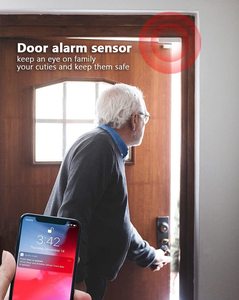 डेटेक वाइफी डोर सेंसर अलार्म डिटेक्टर एलेक्सा गूगल असिस्टेंट के साथ रियल टाइम अलार्म डिटेक्टर रियल टाइम अलार्म - Product Image 2