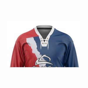 Maillot de hockey sur glace personnalisé brodé pour adulte, réversible, double face, unisexe, sublimé, respirant, 100% polyester - Product Image 3