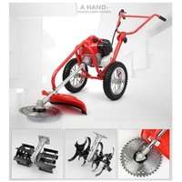 Débroussailleuse professionnelle à essence 2 temps, poussée manuelle, pour jardin